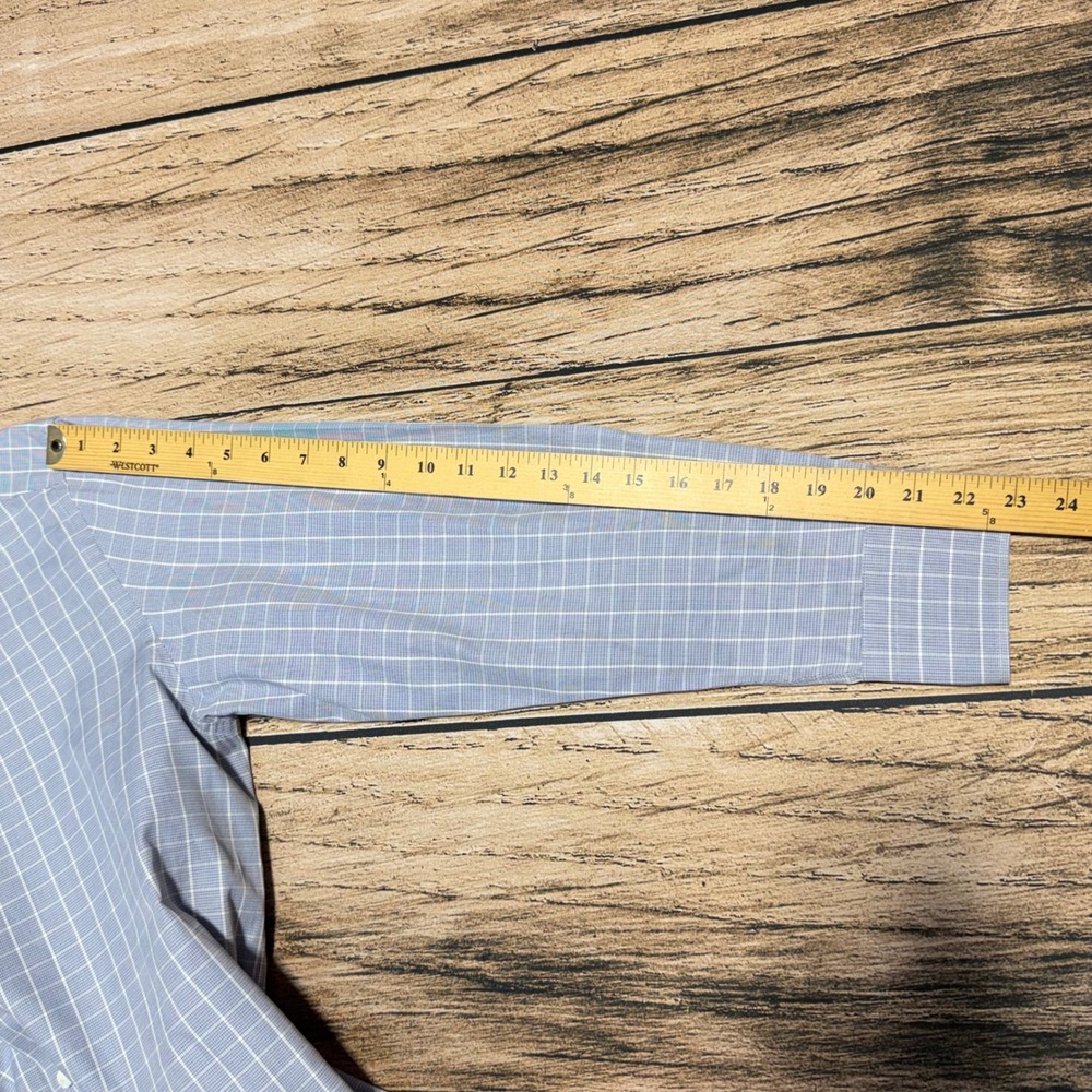 Ermenegildo Zegna Dress Shirt Mens 16 41 Blue White Check Regular Fit Luxury - Picture 8 of 8